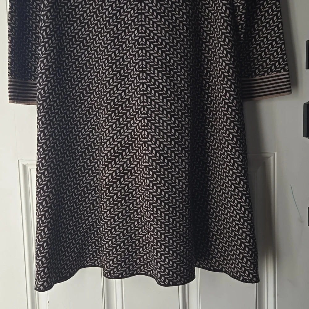 Max Studio Collared Long Sleeve Heavy Knit Dress